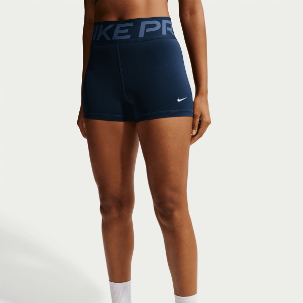 Nike Pro Sculpt 3in Shorts - Midnight Navy/White
