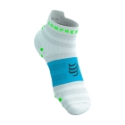 Compressport Pro Racing V4.0 Ultralight Logo Calcetines - White/Norse Blue/Neon Green