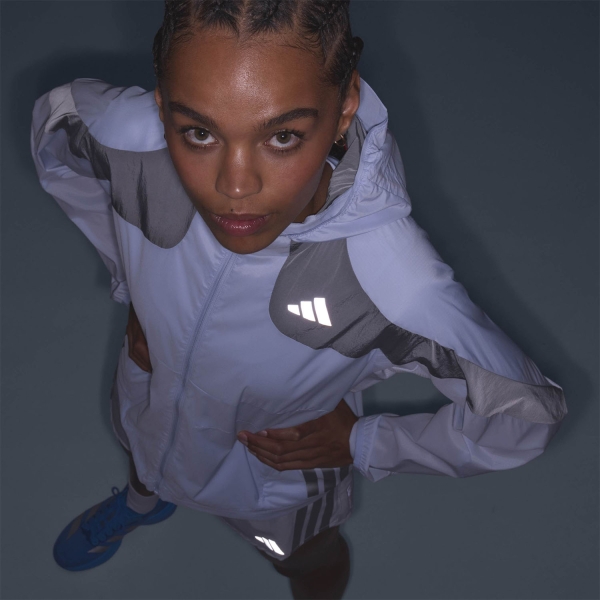 adidas adizero Ekiden Chaqueta - Crystal Sky/Silver Metallic