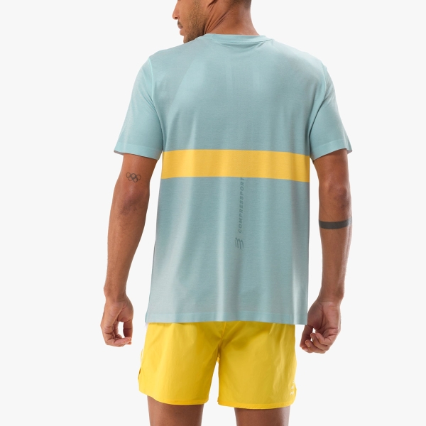 Compressport Performance Logo Camiseta - Ether/Lemon