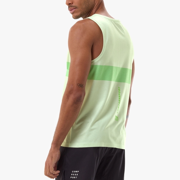 Compressport Performance Canotta - Cream/Neon Green