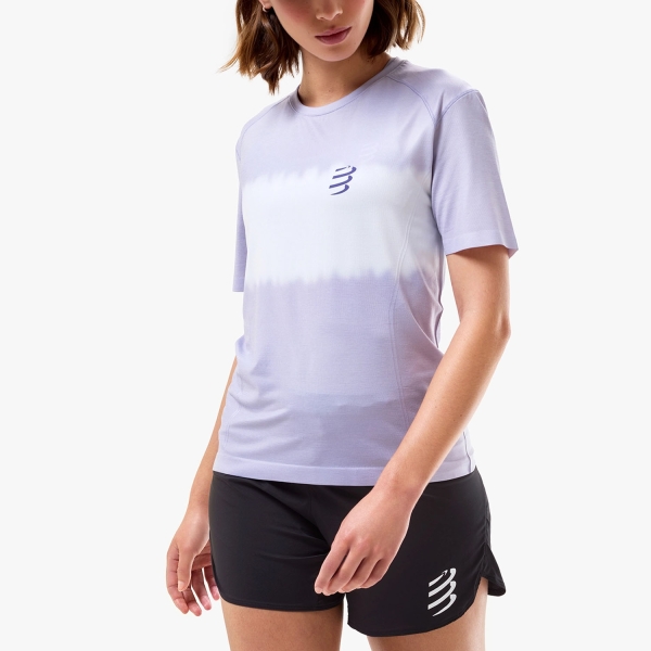 Camiseta Running Mujer Compressport Performance Printed Camiseta  Lavender/White ATSW4935159