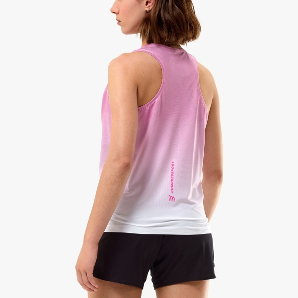 Compressport Performance Tank - Begonia/White
