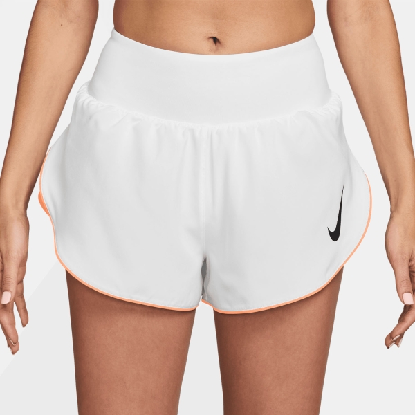 Pantalones cortos Running Mujer Nike Tempo Flow Swoosh 3in Shorts  White/Orange Pulse/Reflective Silver/Black IF1473101