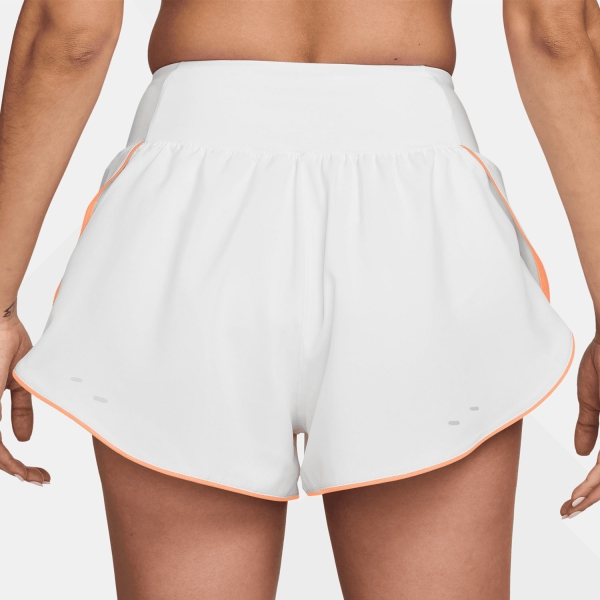 Nike Tempo Flow Swoosh 3in Shorts - White/Orange Pulse/Reflective Silver/Black