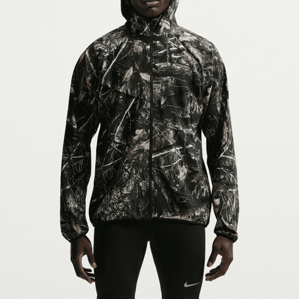 Men's Running Jacket Nike Stride Realtree Jacket  Anthracite/Black/Reflective Silver IO7767060