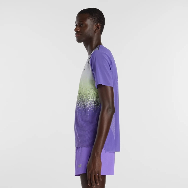 New Balance Race Day Ultra Light Printed T-Shirt - Electric Purple