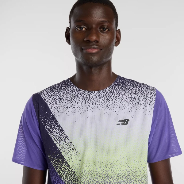 New Balance Race Day Ultra Light Printed T-Shirt - Electric Purple