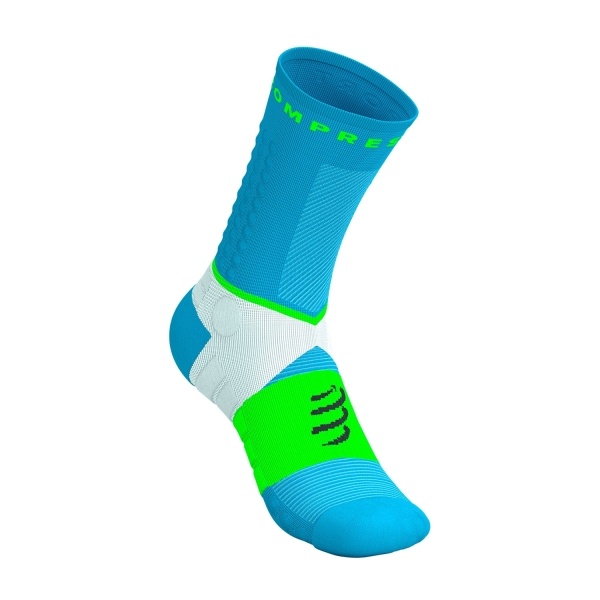 Calcetines Compressport Ultra Trail V2.0 Calcetines  Norse Blue/Neon Green SQTU3555206