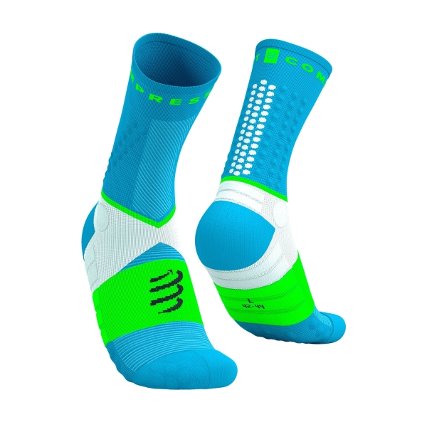 Compressport Ultra Trail V2.0 Calcetines - Norse Blue/Neon Green