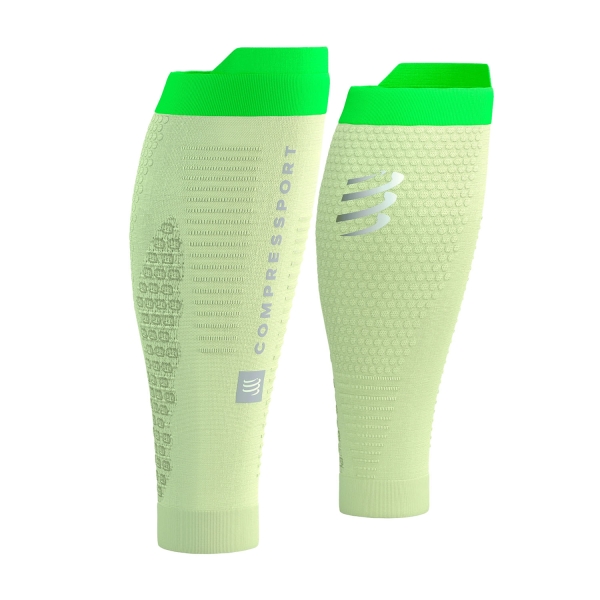 Compressport R2 3.0 Gambaletti a Compressione - Lime/Neon Green