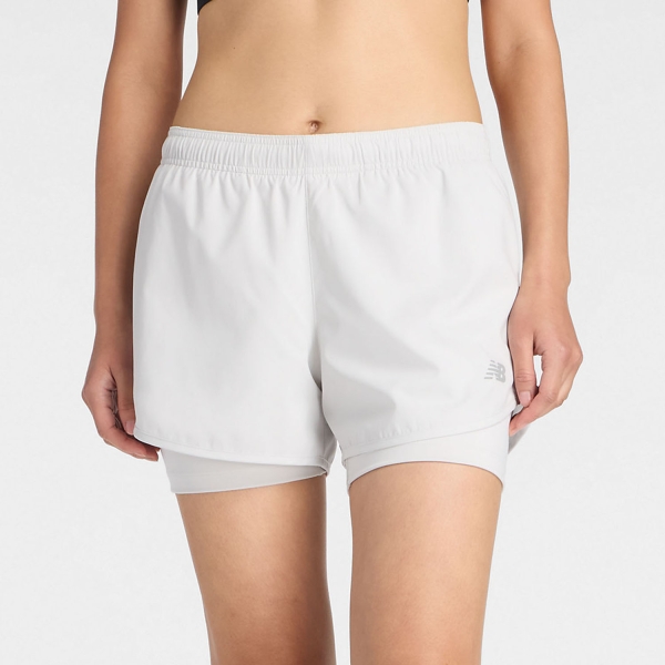 Women's Running Shorts New Balance Essentials 2 in 1 3in Shorts  Grey Matter WS41225GYM