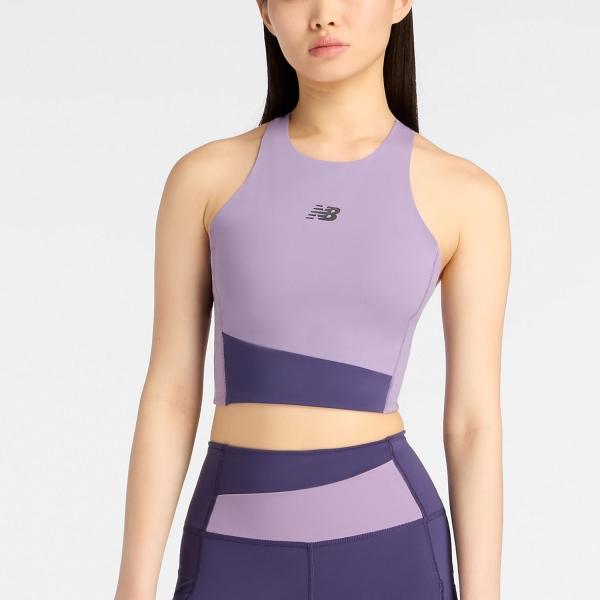 Women's Running Tank New Balance Sleek Elite Top  Candied Violet WT61P7F8AA5