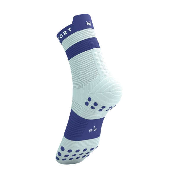 Compressport Pro Racing V4.0 Run High Socks - Star White/Orient Blue