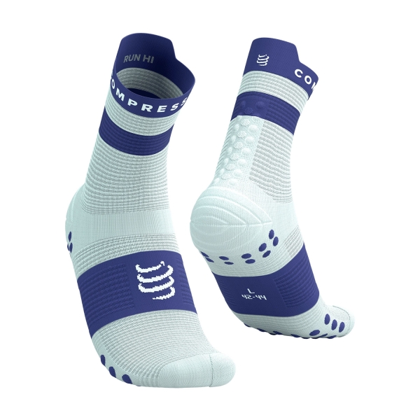 Compressport Pro Racing V4.0 Run High Socks - Star White/Orient Blue