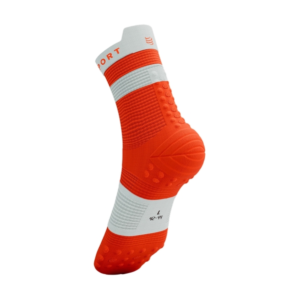 Compressport Pro Racing V4.0 Run High Socks - Tigerlily/White