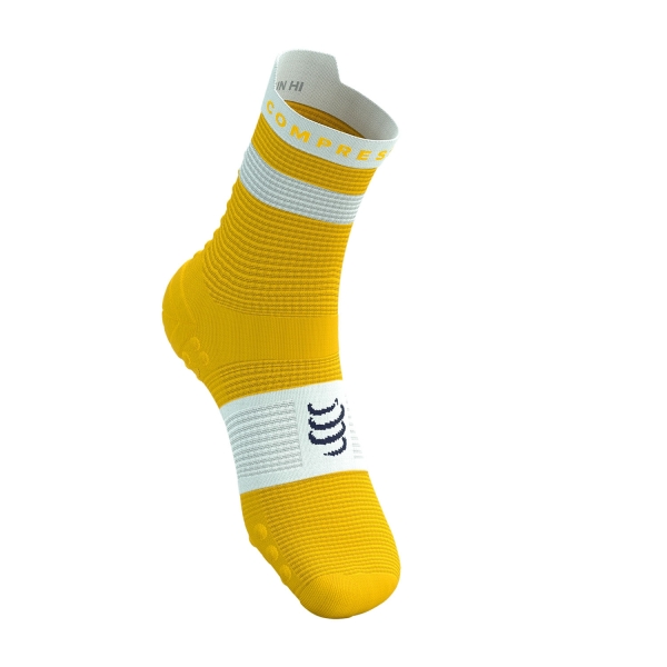 Calcetines Compressport Pro Racing V4.0 Run High Calcetines  Lemon/White XU00046B7061