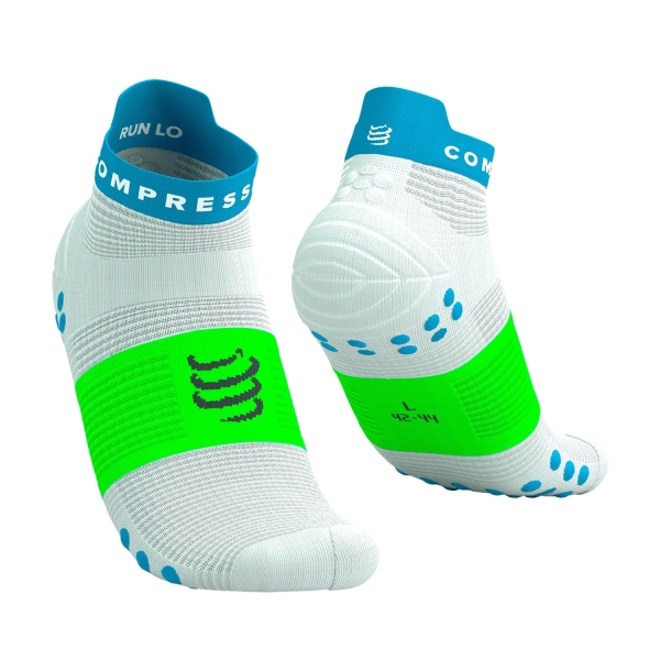 Compressport Pro Racing V4.0 Logo Calze - Star White/Orient Blue