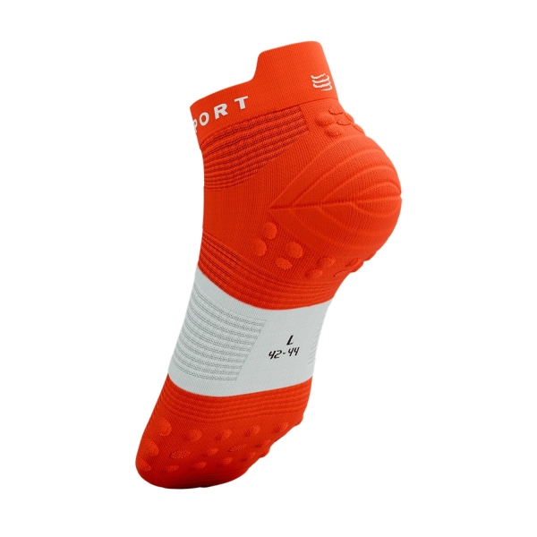 Compressport Pro Racing V4.0 Logo Socks - Tigerlily/White