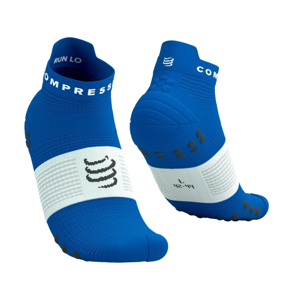 Compressport Pro Racing V4.0 Logo Calze - Princess Blue/White
