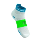 Compressport Pro Racing V4.0 Logo Calze - White/Norse Blue/Neon Green