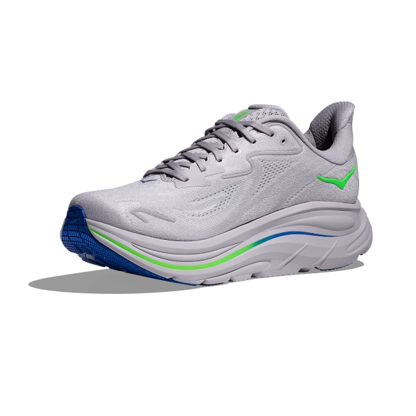 Hoka Clifton 10 - Ash Grey/Neon Green