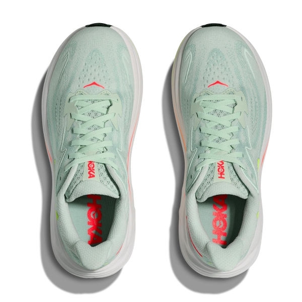 Hoka Clifton 10 Wide - Sea Glass/Neon Flame