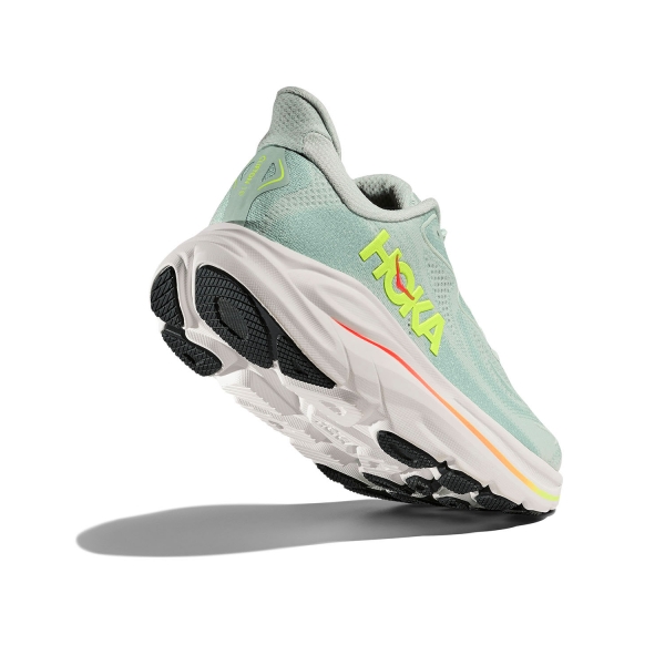 Hoka Clifton 10 Wide - Sea Glass/Neon Flame