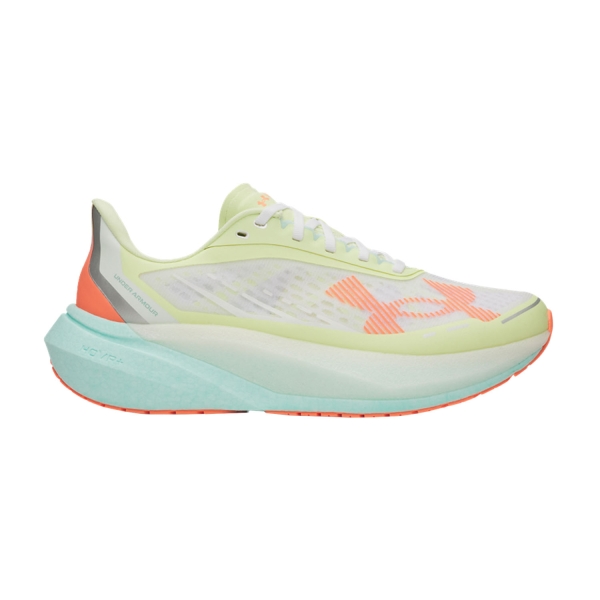 Scarpe Running Neutre Uomo Under Armour Velociti Distance  White/Refresh Mint/Electric Tangerine 60060300105