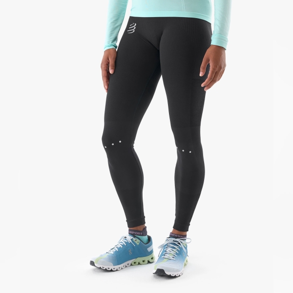 Tights Running Donna Compressport Winter Logo Tights  Black ATIW3259000