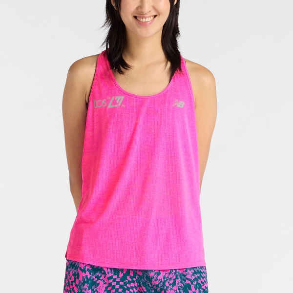 Canotta Running Donna New Balance London Edition Athletics Canotta  Pink Heat WT61I023AAB