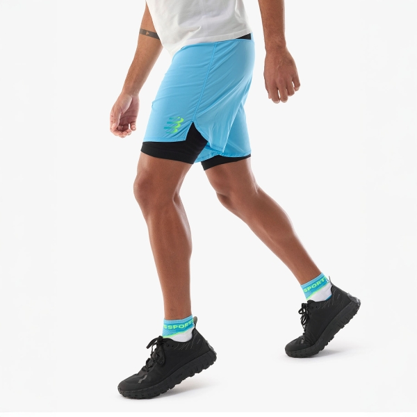 Compressport Trail Racing 2 in 1 7in Shorts - Norse Blue