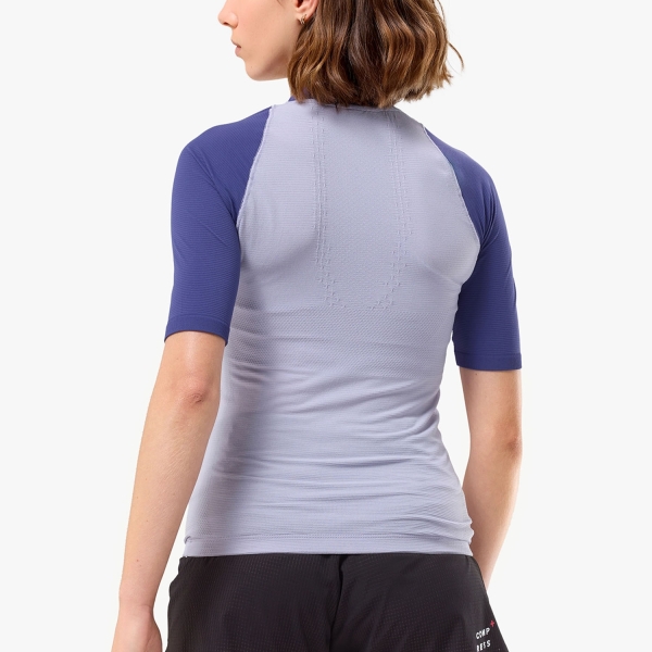 Compressport Trail Racing Postural T-Shirt - Lavender/Orient Blue