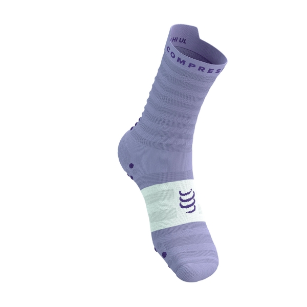 Calcetines Compressport Pro Racing V4.0 Ultralight Run High Calcetines  Lavender/White XU00050B5159