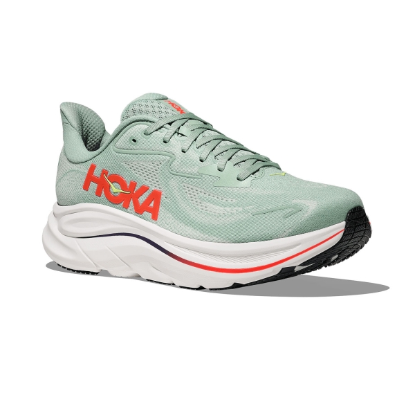 Hoka Clifton 10 - Sage/Neon Flame