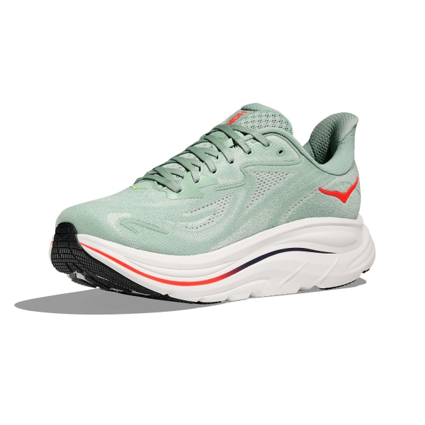 Hoka Clifton 10 - Sage/Neon Flame