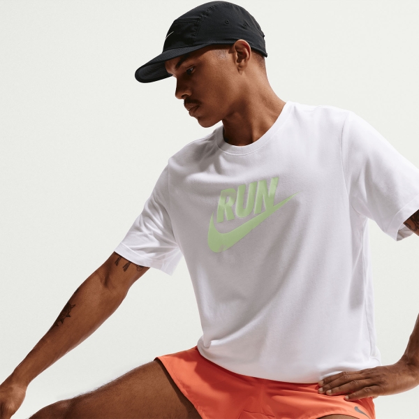 Nike Dri-FIT Swoosh Maglietta - White/Barely Volt