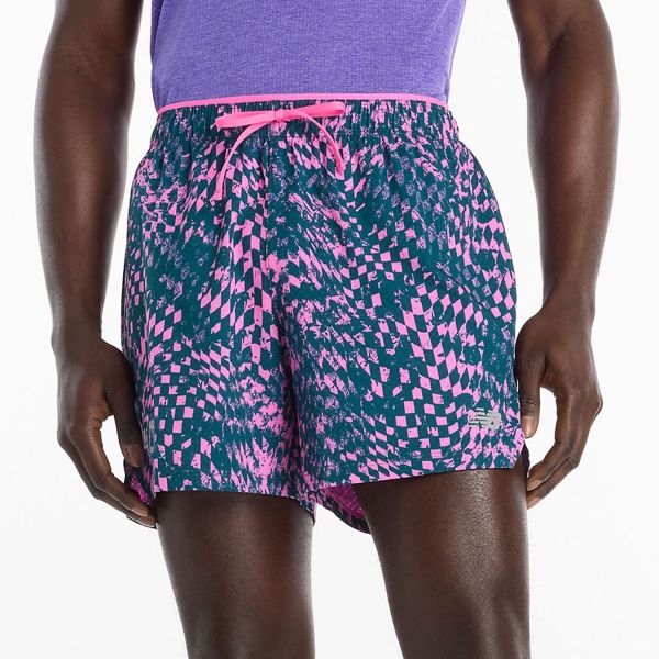 Pantalone cortos Running Hombre New Balance London Edition RC Printed 5in Shorts  Pink Heat MB6160PEAAB