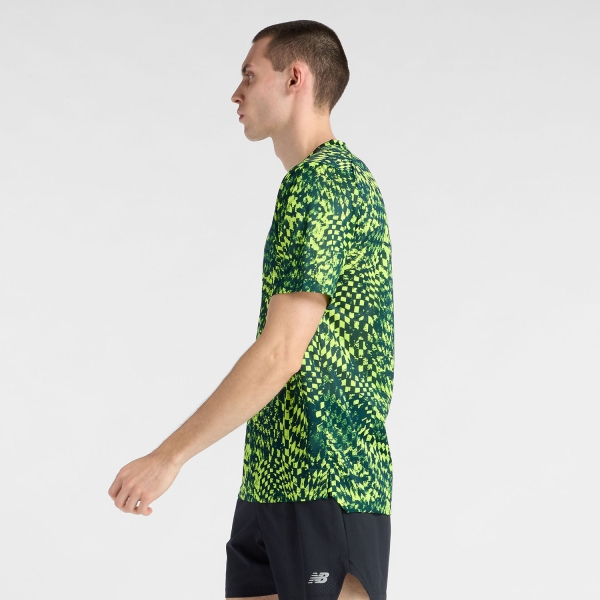 New Balance London Edition Athletics Printed T-Shirt - Alkaline Green