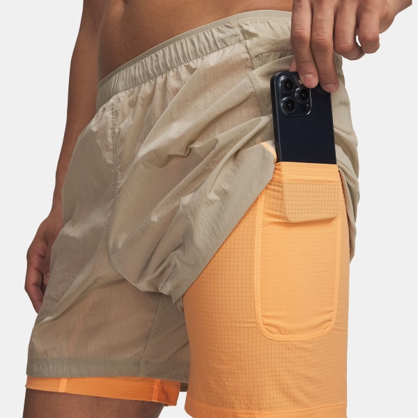 Under Armour Explor Trail Run 5in Shorts - City Khaki