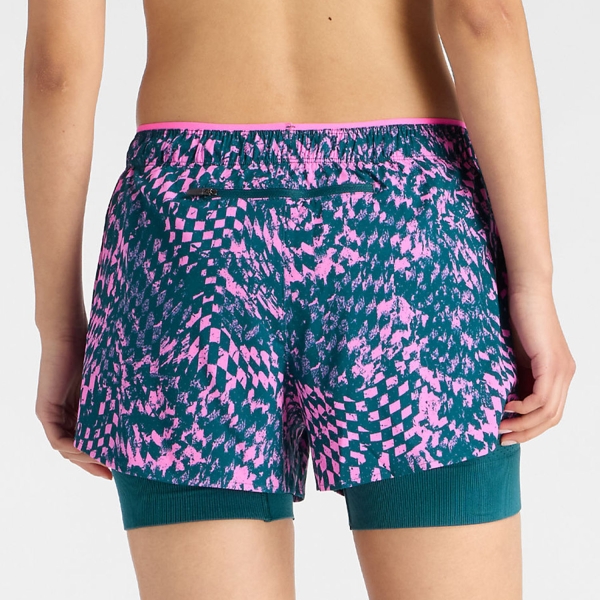 New Balance London Edition RC Printed 2 in 1 3in Shorts - Pink Heat