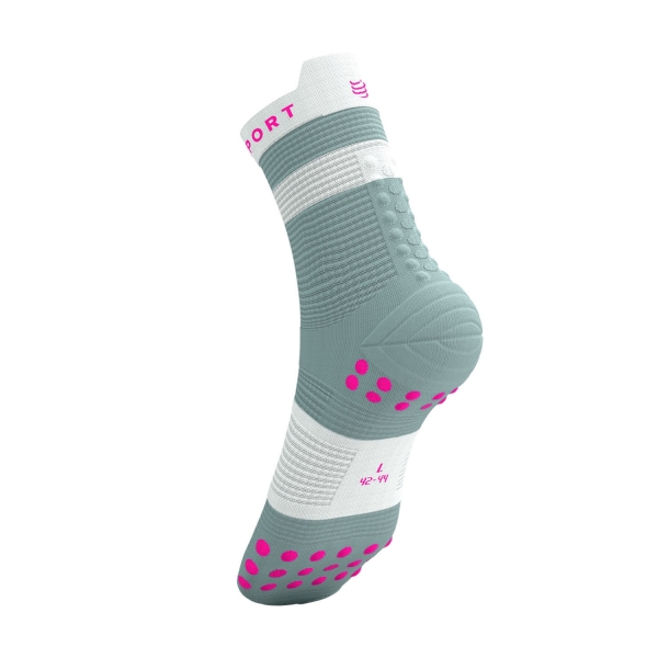 Compressport Pro Racing V4.0 Run High Socks - Ether/Neon Pink