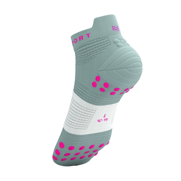 Compressport Pro Racing V4.0 Logo Calze - Ether/Neon Pink