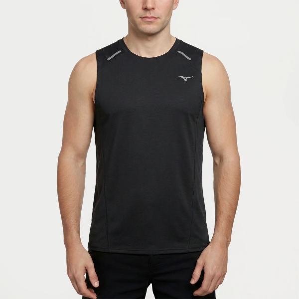 Men's Running Tank Mizuno Active Dryaeroflow Tank  Black J2GAD00209