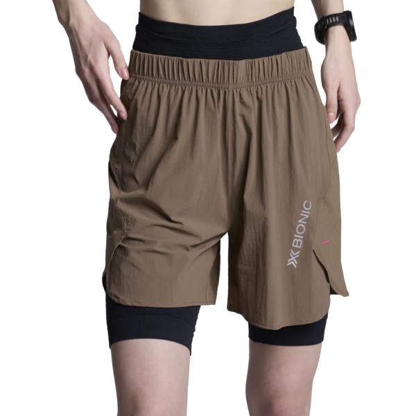 Women's Shorts Trail Running XBionic Corefusion Run Perform 5in Shorts  Dark Sand R5BBS26WM132