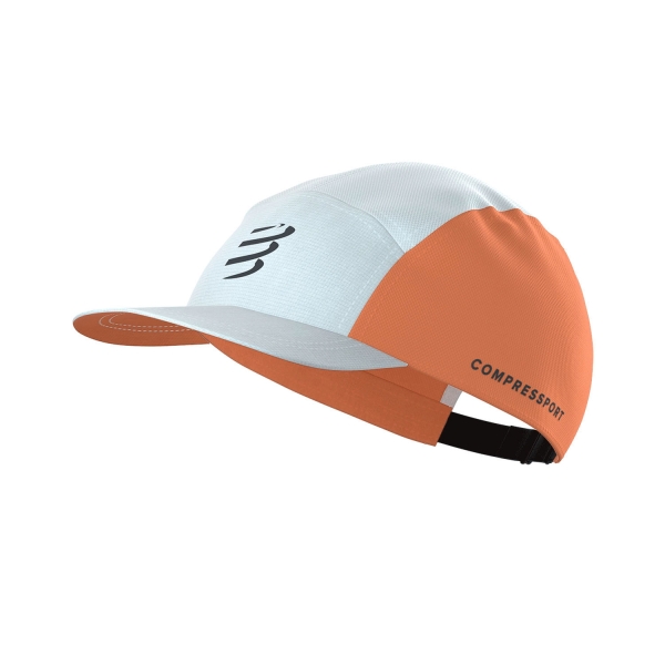 Hats & Visors Compressport 5 Panel Cap  Star White/Tigerlily XHWU1047121
