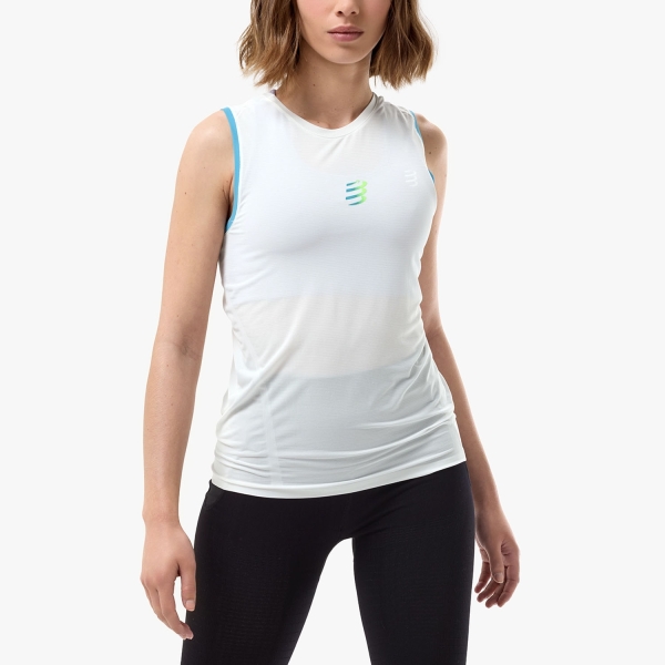 Women's Tank Tops & Singlets Trail Running Compressport Performance Pro Tank  Star White ATSW3850104