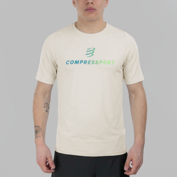 Camisetas Running Hombre Compressport Podium Logo Camiseta  Star White ATSM5540107