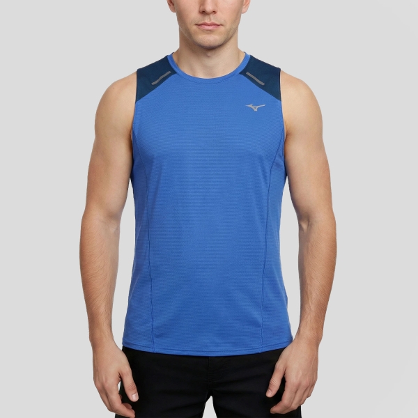 Men's Running Tank Mizuno Active Dryaeroflow Tank  Dazzling Blue J2GAD00223