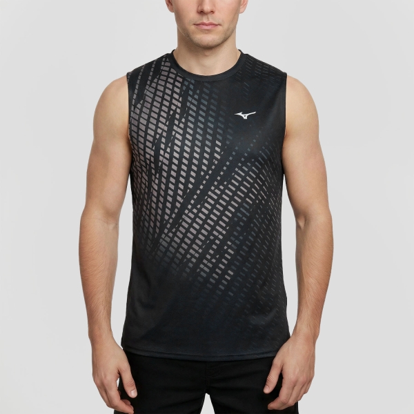 Men's Running Tank Mizuno Core Graphic Tank  Black/Gray J2GAD00690
